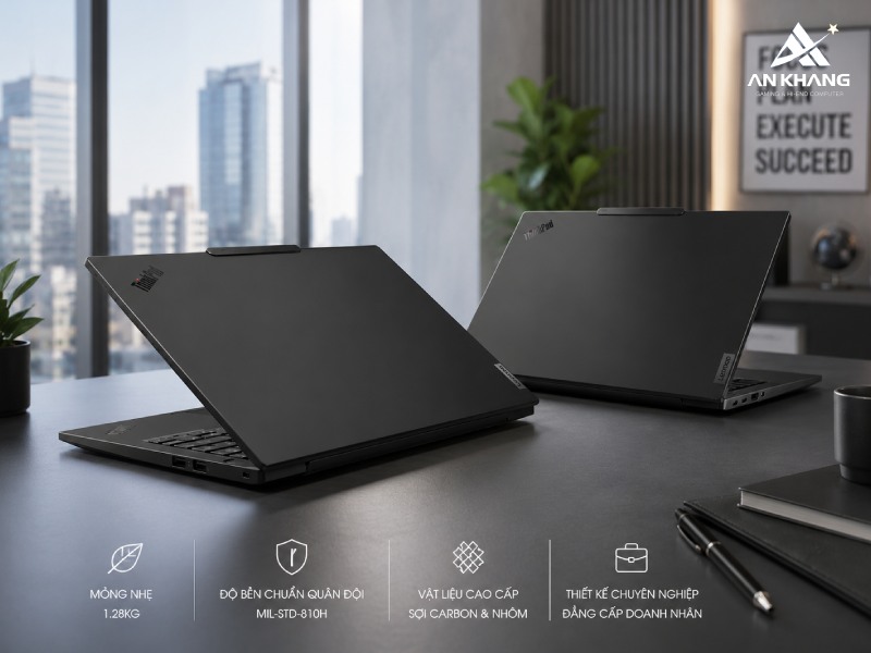 Laptop Lenovo ThinkPad T14s Gen 6 21QX00LGVA mang thiết kế mỏng nhẹ, tối giản