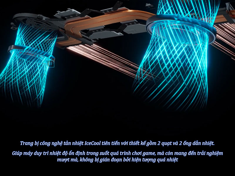 Hệ thống tản nhiệt tối ưu trên laptop ASUS Gaming V16 V3607