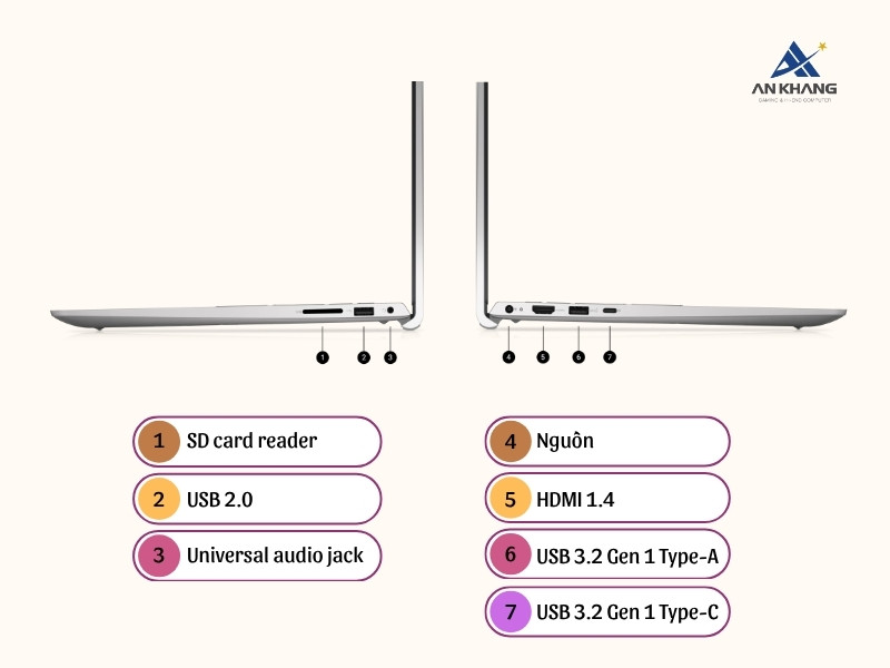 Laptop Dell 15 DC15250 CPH99 kết nối đa dạng, đáp ứng nhu cầu cơ bản