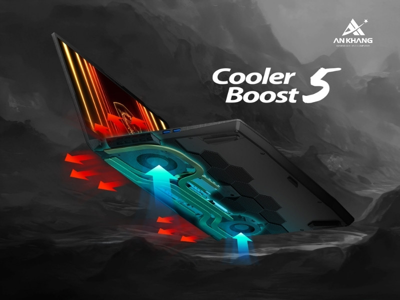 Laptop MSI Katana 15 HX B14WEK-286VN trang bị tản nhiệt Cooler Boost 5 hiệu quả 