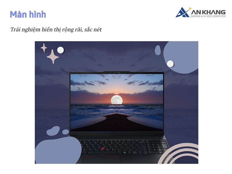 Trang bị m&agrave;n h&igrave;nh 16 inch WUXGA, Lenovo ThinkPad E16 Gen 3 đem đến trải nghiệm hiển thị rỗng r&atilde;i, sắc n&eacute;t