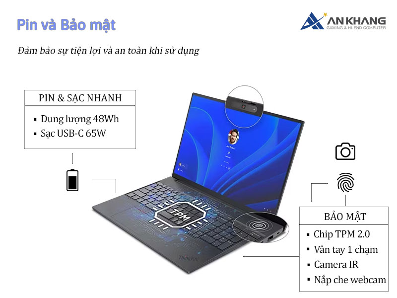 Laptop Lenovo ThinkPad E16 Gen 3 21TF003TVA mang cấu h&igrave;nh định hướng sử dụng trong m&ocirc;i trường văn ph&ograve;ng v&agrave; chuy&ecirc;n nghiệp