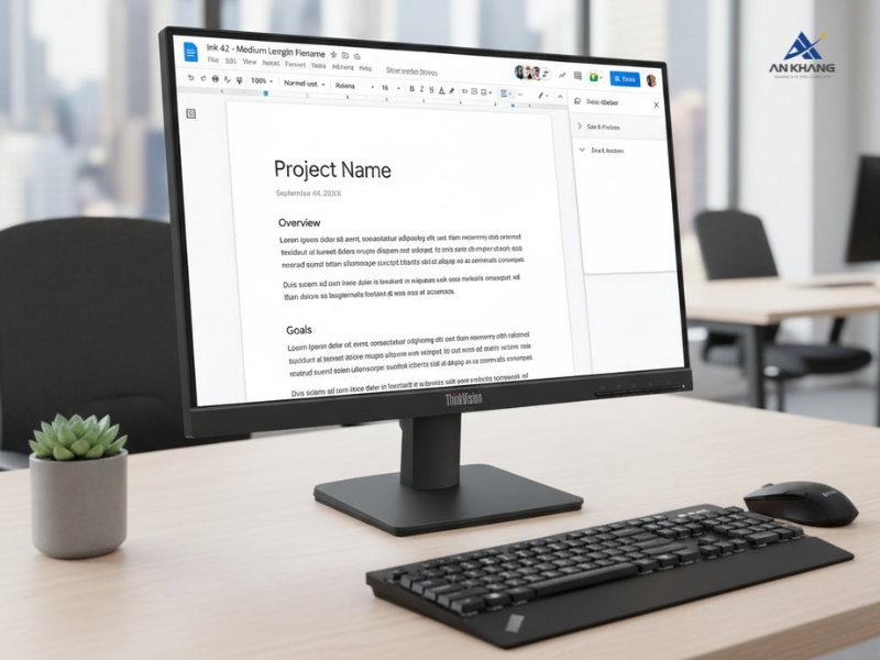 M&agrave;n h&igrave;nh Lenovo ThinkVision S22-4e 64CBKAR6VN thiết kế gọn nhẹ, ph&ugrave; hợp mọi kh&ocirc;ng gian