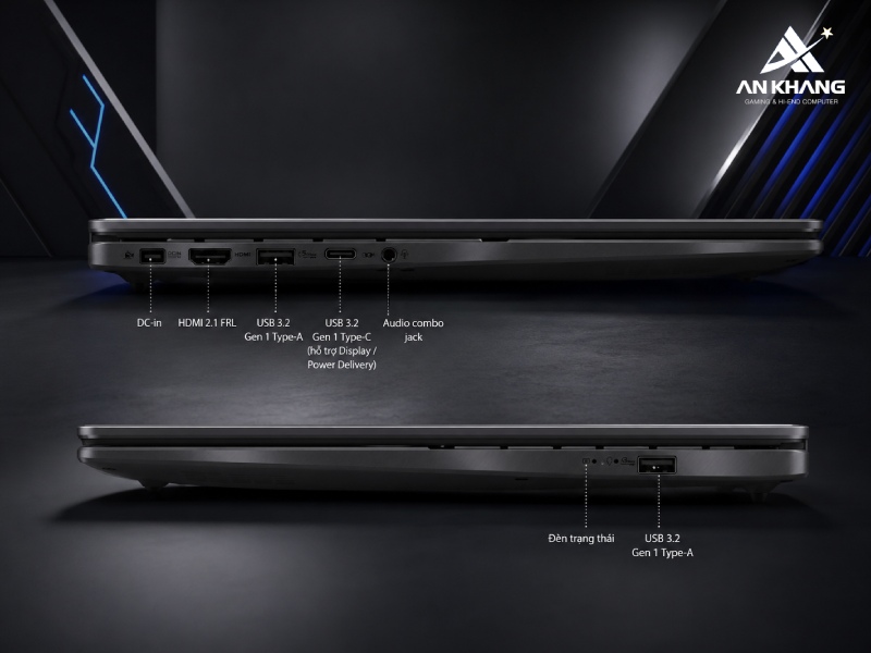 Các cổng kết nối đáp ứng nhu cầu hiện đại của ASUS Gaming V16 V3607VJ-TK189W