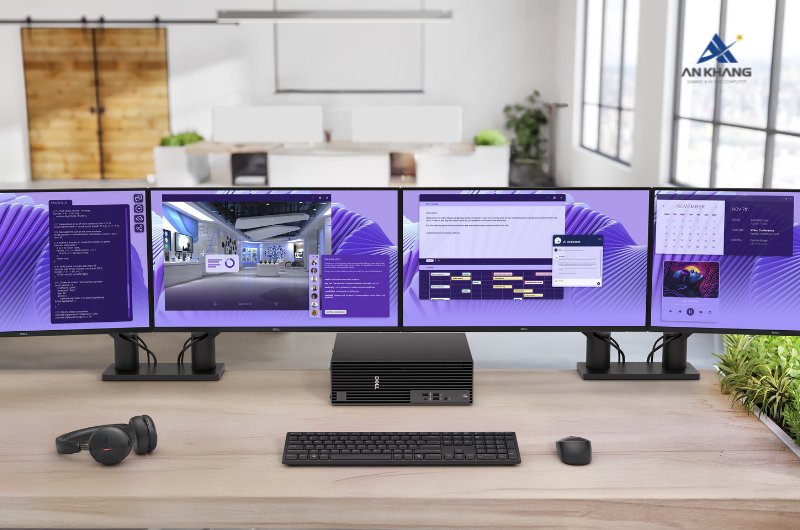 Máy tính để bàn Dell Pro Slim Plus QBS1250 42PROU7QBS1250 có thể xuất tối đa 4 màn hình