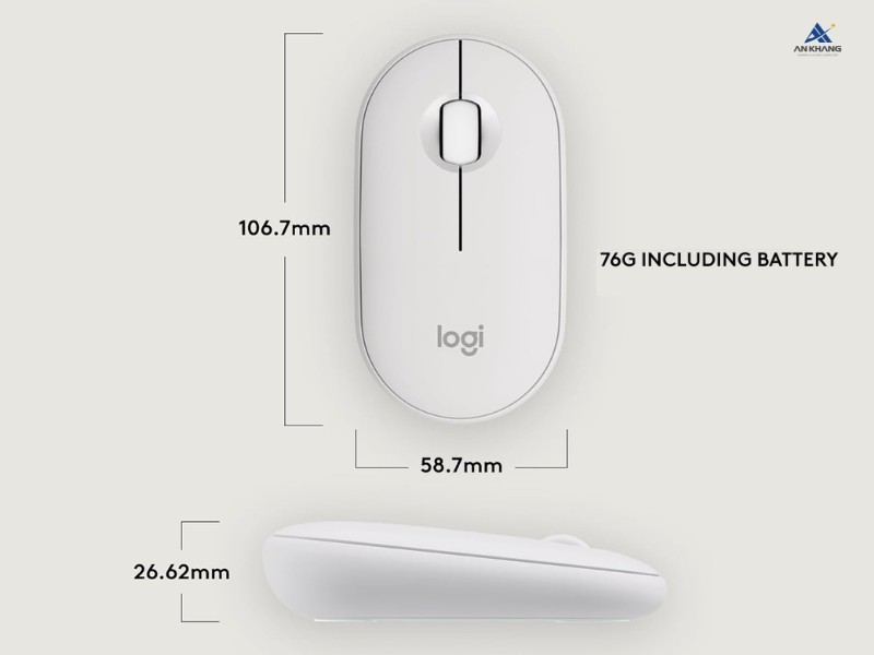 Chuột Logitech Pebble 2 M350s Bluetooth White (trắng) bền vững, thân thiện với môi trường