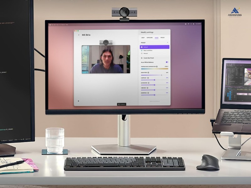 Webcam Logitech MX Brio 4K Ultra HD tùy chỉnh thông qua Logi Options+ và G HUB