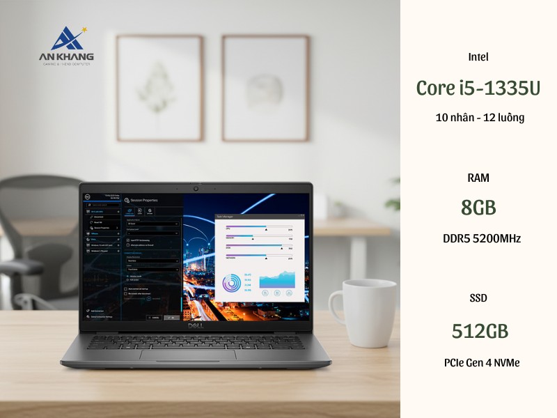 Laptop Dell Latitude 3450 L3450-1335U-08512W-BL hiệu năng ổn định, vận hành mát mẻ