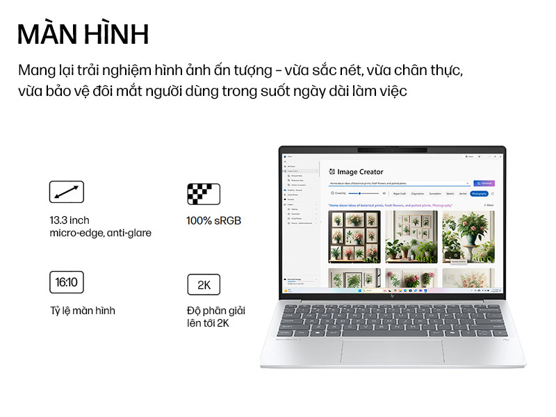 Hình ảnh sắc nét với độ phân giải lên tới 2K của HP OmniBook 7