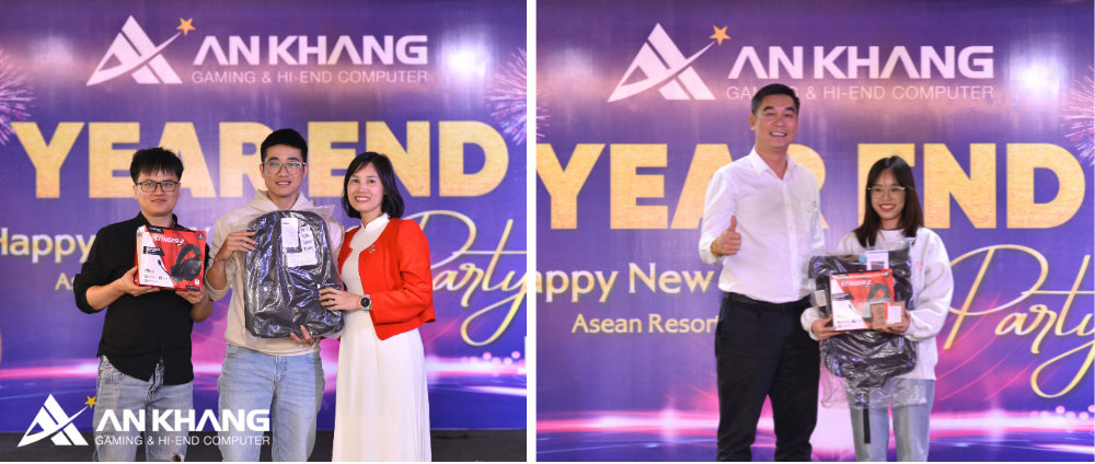 Những phần quà may mắn đầu năm được trao gửi tới các thành viên, mang lại niềm vui và sự hào hứng cho đêm tiệc.