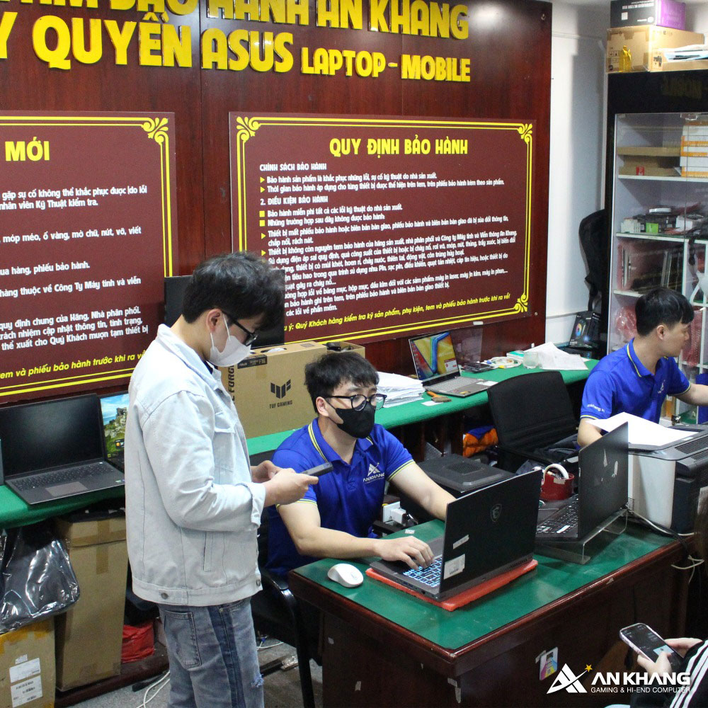 An Khang là trung tâm bảo hành ủy quyền của Asus, kết nối trực tiếp với hãng – thời gian xử lý nhanh, giúp đại lý nâng cao uy tín với khách hàng