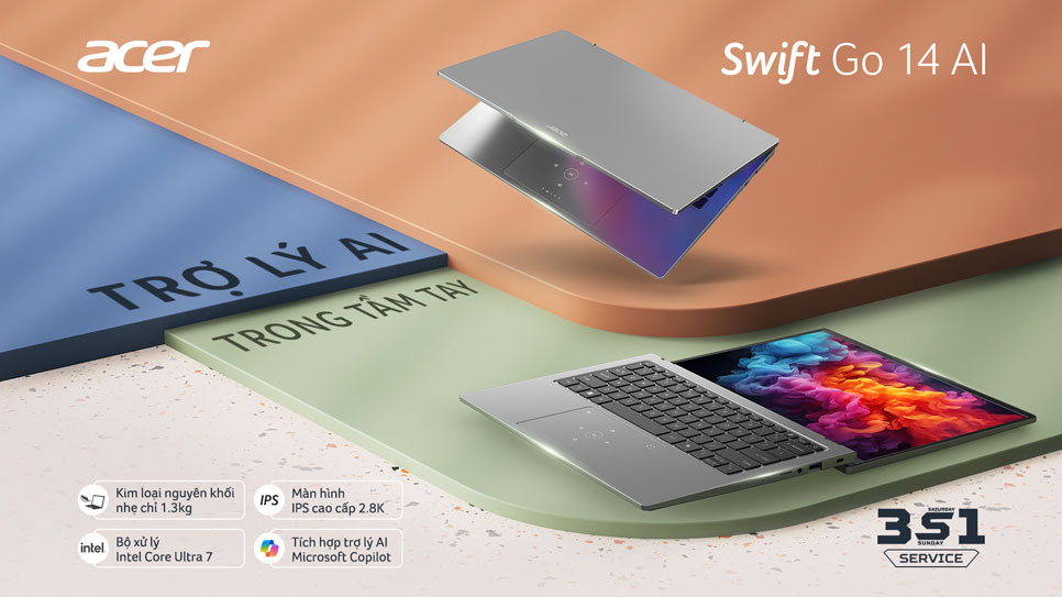 Acer Swift Go 14: Laptop AI thiết thực nhất giá chỉ từ 20 triệu