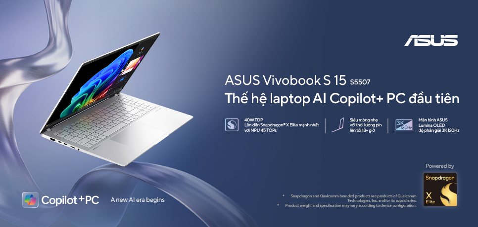 ASUS Vivobook S 15 - Thế hệ laptop AI Copilot + PC đầu tiên