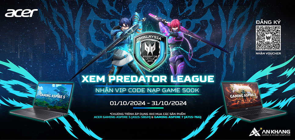 CTKM Acer: Xem Predator League – Nhận VIP Code Nạp Game 500K