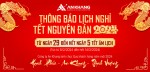 THÔNG BÁO LỊCH NGHỈ TẾT NGUYÊN ĐÁN GIÁP THÌN 2024