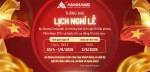 THÔNG BÁO LỊCH NGHỈ LỄ 30/04 & 01/05 NĂM 2025