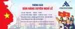 THÔNG BÁO LỊCH LÀM VIỆC 30/04 - 01/05/2021