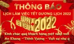 THÔNG BÁO LỊCH LÀM VIỆC TẾT DƯƠNG LỊCH 2022