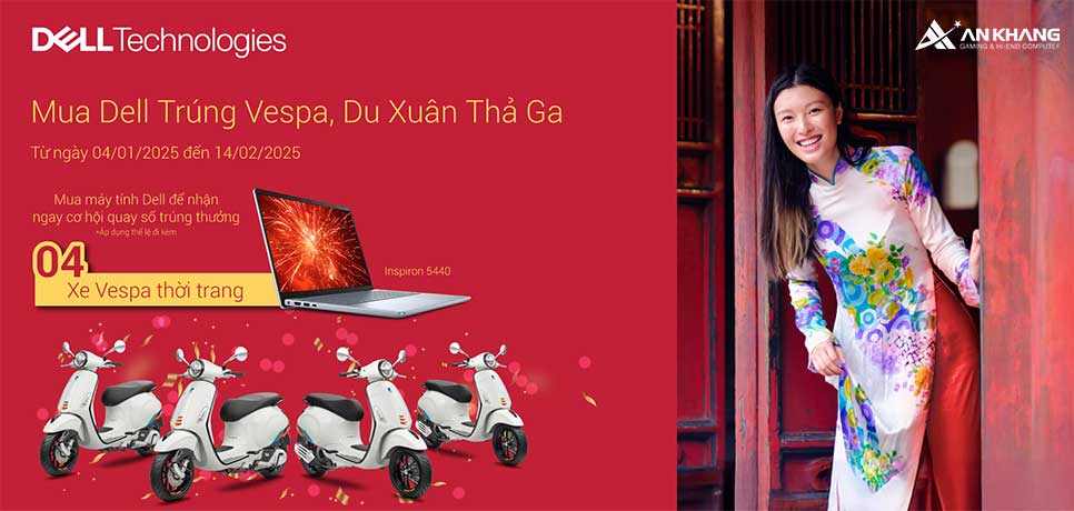 CTKM DELL: MUA DELL TRÚNG VESPA, DU XUÂN THẢ GA