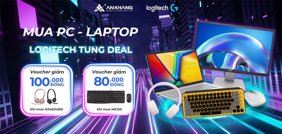 CTKM Logitech: Mua Laptop, PC Nhận Ngay Voucher Hấp Dẫn