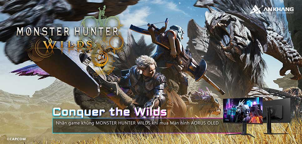 [CTKM Gigabyte]: Tặng code game Monster Hunter Wild cho sản phẩm RTX 50 Series & Màn hình AORUS OLED