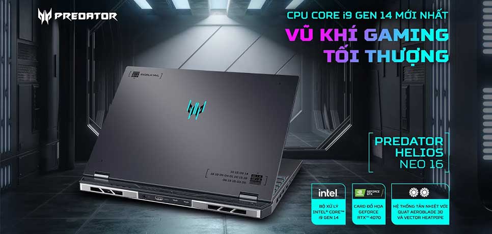Review chi tiết laptop Acer Predator Helios Neo 16 PHN16-72 (Core i9-14900HX/RTX 4070/16inch FHD 165Hz)