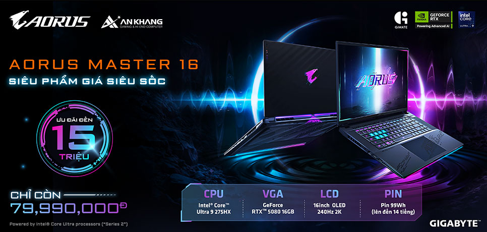 AORUS MASTER 16 - ĐỈNH CAO HIỆU NĂNG, CHUẨN MỰC CỦA GAME THỦ MASTER