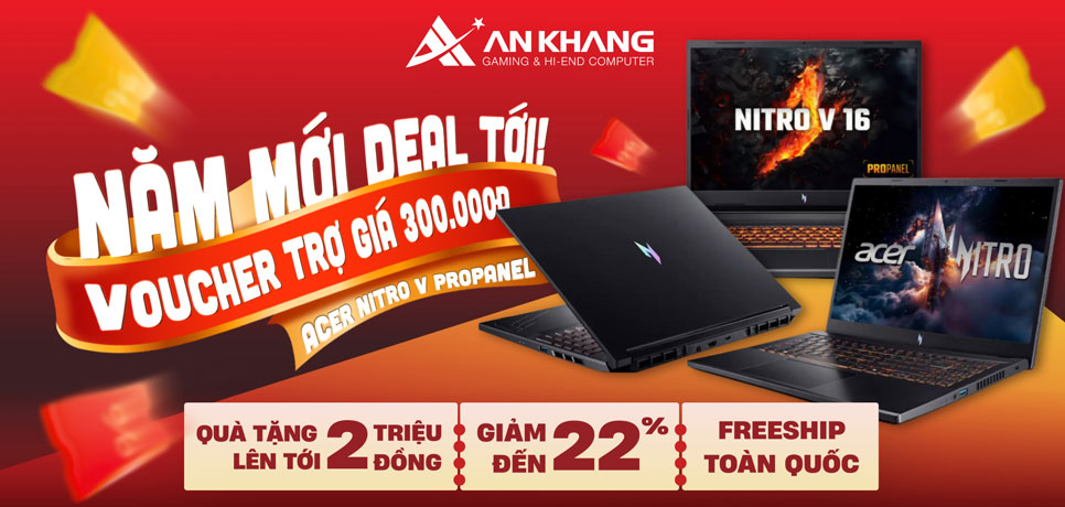 CTKM Acer: Năm mới Deal tới - Mua Acer Nitro V ProPanel nhận ngay voucher 300.000đ