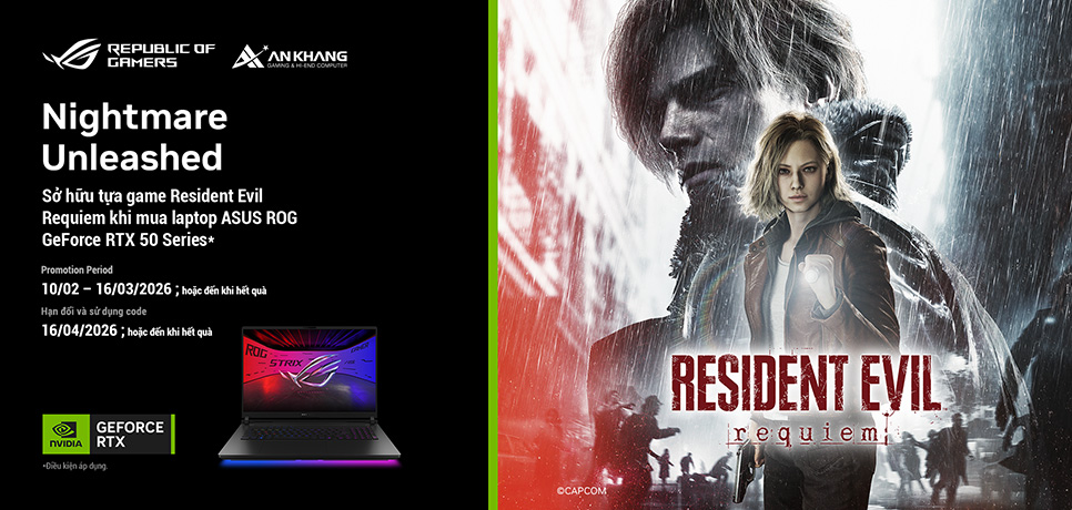 [CTKM ASUS]: Nhận ngay Resident Evil Requiem khi mua Laptop/PC ROG & TUF trang bị RTX 50 Series