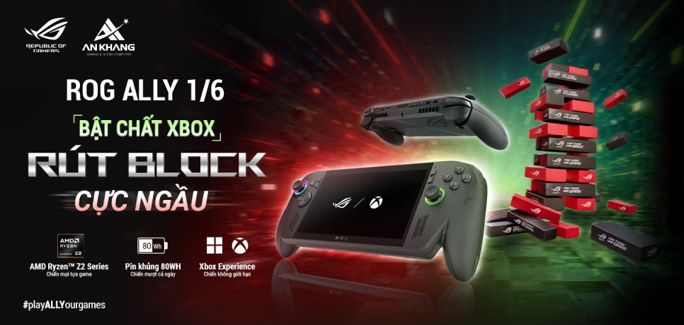 [CTKM ASUS] MUA ROG XBOX ALLY X - NHẬN NGAY QUÀ TẶNG ĐỘC QUYỀN ROG JENGA 