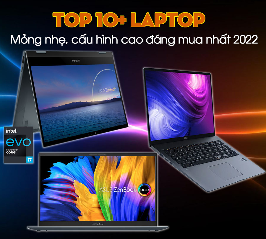 Top 10+ Laptop Mỏng Nhẹ, Cấu Hình Cao Được Mua Nhiều Nhất 2022