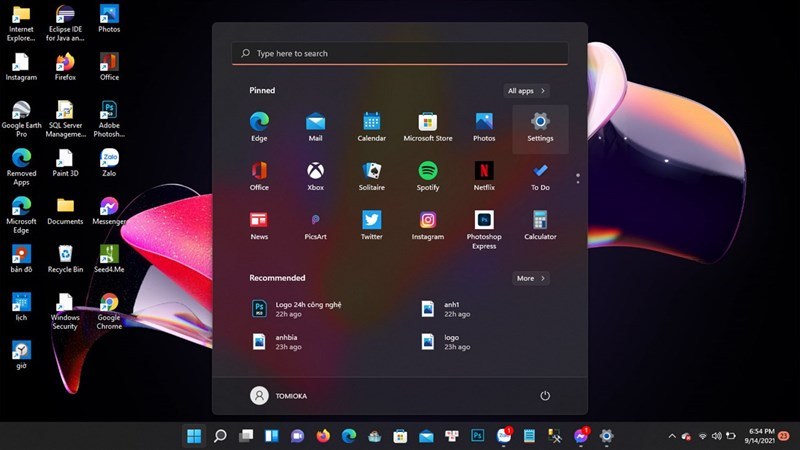Nhấn tổ hợp phím Windows + I để mở Setting (Cài đặt).