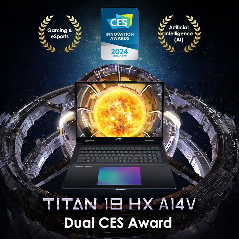 MSI Titan 18 HX thắng lớn tại CES 2024.
