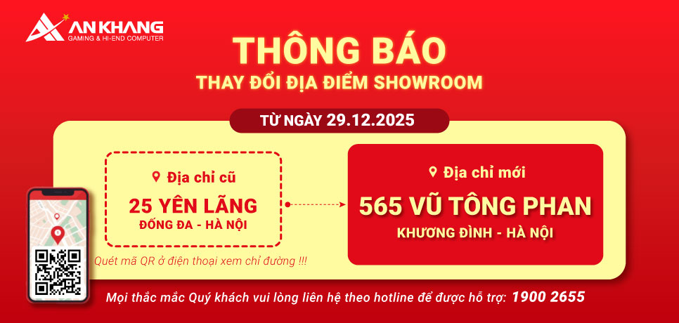 An Khang Computer chuyển showroom sang 565 Vũ Tông Phan từ 29/12/2025