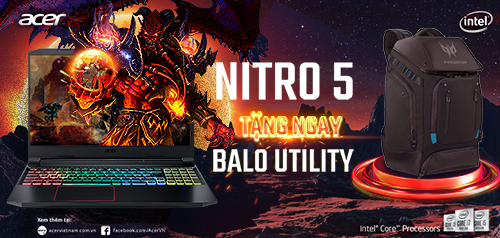 Mua Nitro 5 2020 tặng balo Gaming Utility cực ngầu