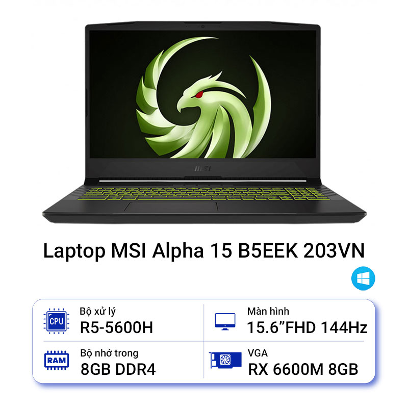 Laptop MSI Alpha 15 B5EEK 203VN