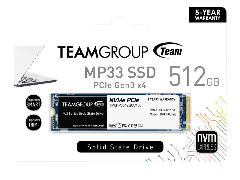 Ổ cứng SSD Team Group M2.2280 PCIE Gen3x4 MP33 512GB