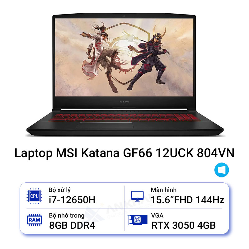 Laptop MSI Katana GF66 12UCK 804VN