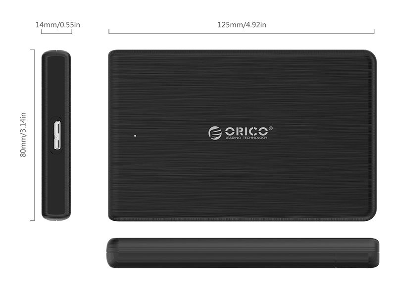 Hộp ổ cứng Orico 2.5inch USB 3.0 2189U3-BK Đen chính hãng