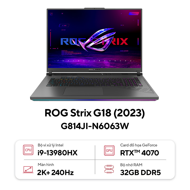 Laptop Asus ROG Strix G18 G814JI-N6063W (2023)