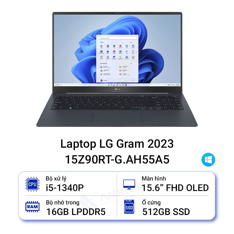 Laptop LG Gram 2023 15Z90RT-G.AH55A5 Neptune Blue