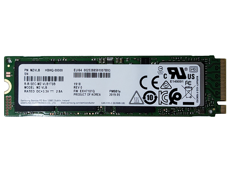 Ổ cứng SSD Samsung M2.2280 PCIE Gen3 x4 PM981a 1TB (Read: 3500MB/s - Write: 3000MB/s)