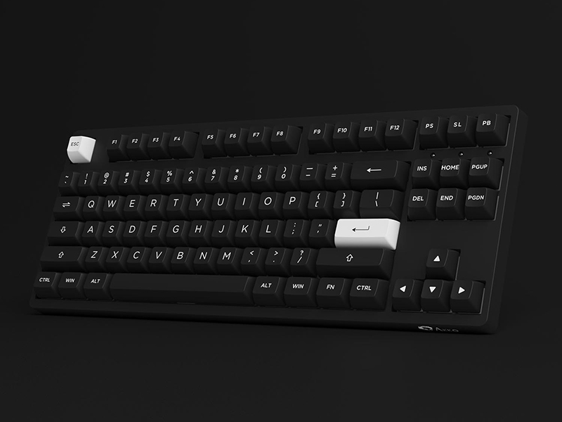 Bàn phím không dây AKKO 3087 RF White on Black (2.4Ghz - AKKO sw v3 Cream Yellow)