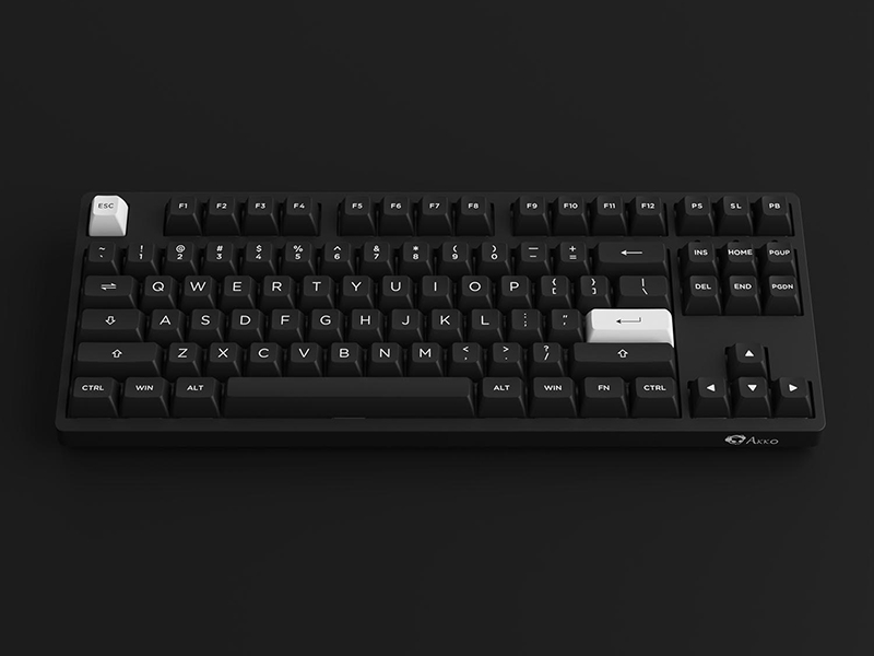 Bàn phím không dây AKKO 3087 RF White on Black (2.4Ghz - AKKO sw v3 Cream Yellow)