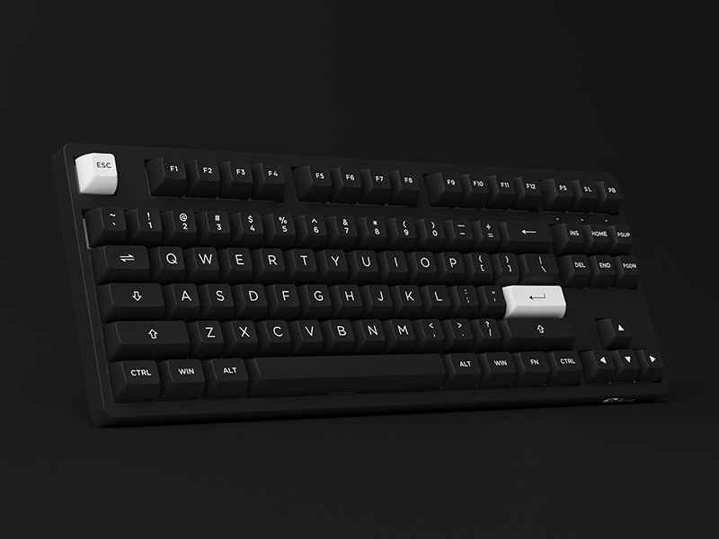 Bàn phím không dây AKKO 3087 RF White on Black (2.4Ghz - AKKO sw v3 Cream Yellow)
