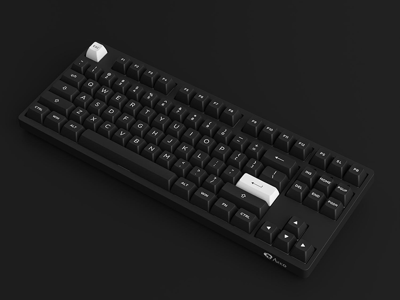 Bàn phím không dây AKKO 3087 RF White on Black (2.4Ghz - AKKO sw v3 Cream Yellow)