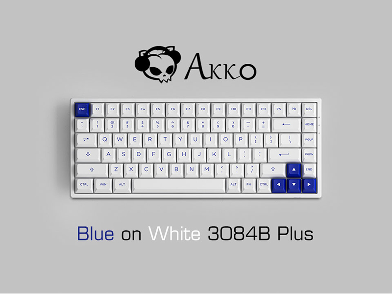 Bàn phím không dây AKKO 3068B Plus Multi-modes Blue On White (2.4Ghz - Bluetooth 5.0 - Hotswap - Akko CS Switch Jelly Pink)