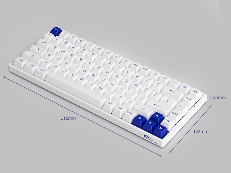 Bàn phím không dây AKKO 3068B Plus Multi-modes Blue On White (2.4Ghz - Bluetooth 5.0 - Hotswap - Akko CS Switch Jelly Pink)