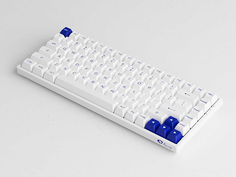 Bàn phím không dây AKKO 3068B Plus Multi-modes Blue On White (2.4Ghz - Bluetooth 5.0 - Hotswap - Akko CS Switch Jelly Pink)