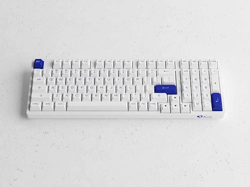 Bàn phím không dây AKKO 3098B Multi-modes Blue On White (2.4Ghz - Bluetooth 5.0 - Hotswap - Akko CS Switch Jelly Purple)